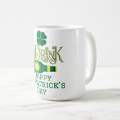 St. Patrick's Day Irish green luck Shamrock Koffiemok (Voorkant rechts)