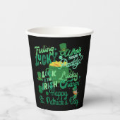 St. Patrick's Day Irish green luck Shamrock Papieren Bekers (Voorkant)