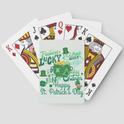 St. Patrick's Day Irish green luck Shamrock Pokerkaarten (Achterkant)