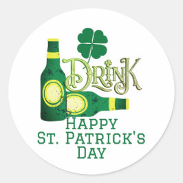St. Patrick's Day Irish green luck Shamrock Ronde Sticker