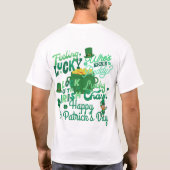 St. Patrick's Day Irish green luck Shamrock T-shirt (Achterkant)