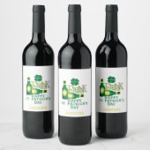 St. Patrick's Day Irish green luck Shamrock Wijn Etiket (Flessen)