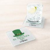 St. Patrick's Day Irish green pet met geluk Shamro Glazen Onderzetter (Schuin)
