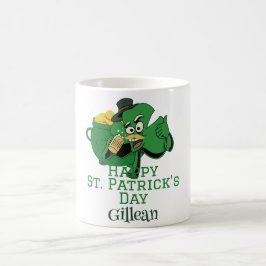St. Patrick's Day Irish green pet met geluk Shamro Koffiemok