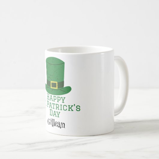 St. Patrick's Day Irish green pet met geluk Shamro Koffiemok (Voorkant rechts)