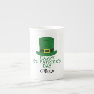 St. Patrick's Day Irish green pet met geluk Shamro Porselein Kop