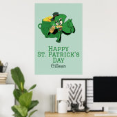 St. Patrick's Day Irish green pet met geluk Shamro Poster (Thuiskantoor)