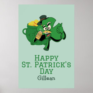 St. Patrick's Day Irish green pet met geluk Shamro Poster
