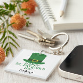 St. Patrick's Day Irish green pet met geluk Shamro Sleutelhanger (Voorkant Rechts)