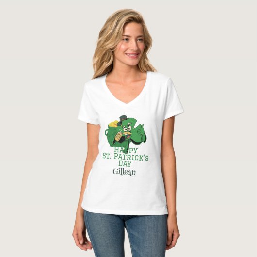 St. Patrick's Day Irish green pet met geluk Shamro T-shirt (Voorkant volledig)