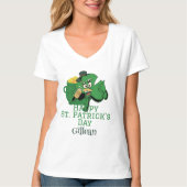 St. Patrick's Day Irish green pet met geluk Shamro T-shirt (Voorkant)