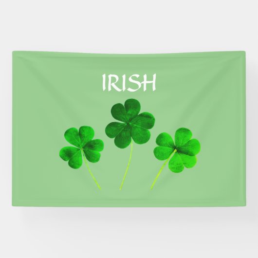 St Patrick's Day Irish Green Shamrock verlaat 2025 Spandoek (Horizontaal)