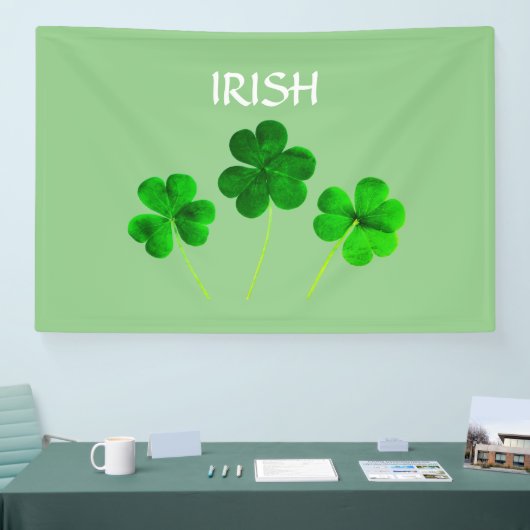 St Patrick's Day Irish Green Shamrock verlaat 2025 Spandoek (Beurs)