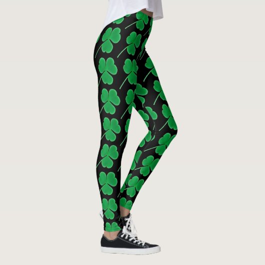 St. Patrick's Day | Irish Green Shamrocks Pattern Leggings (Rechts)