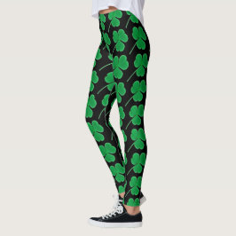 St. Patrick's Day | Irish Green Shamrocks Pattern Leggings