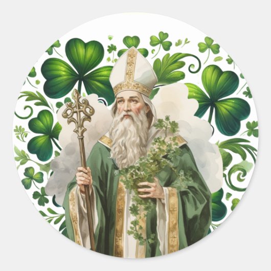 St. Patrick's Day Irish Green Shamrocks Religieus Ronde Sticker (Voorkant)