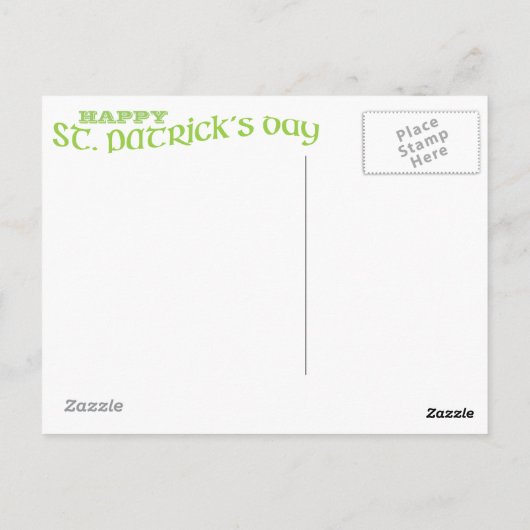St. Patrick's Day Irish Hand Heart Shamrock geplaa Briefkaart (Achterkant)