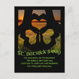 St. Patrick's Day Irish Hand Heart Shamrock geplaa Briefkaart