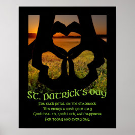St. Patricks Day Irish Hand Heart Shamrock S Poste Poster