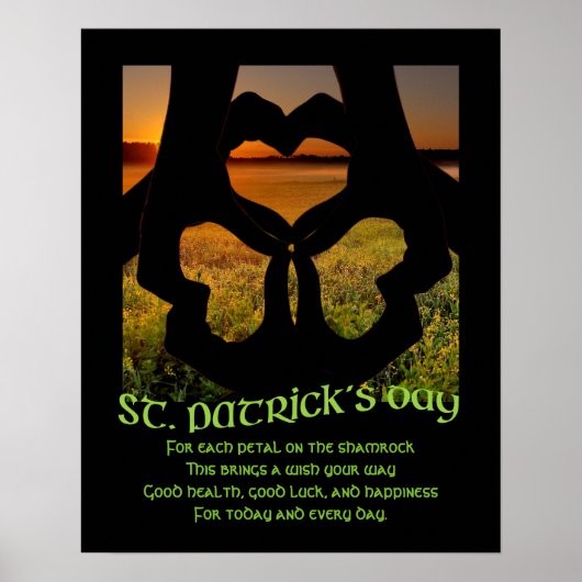 St. Patricks Day Irish Hand Heart Shamrock S Poste Poster (Voorkant)