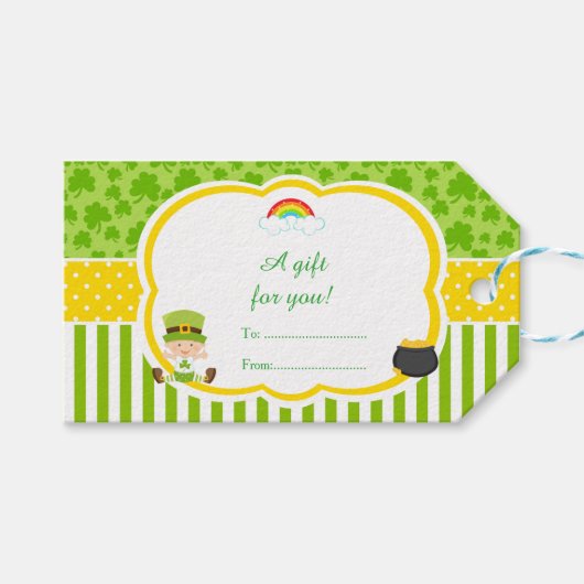 St Patrick's Day Irish Holiday Boy Baby shower Cadeaulabel (Voorkant (Horizontaal))