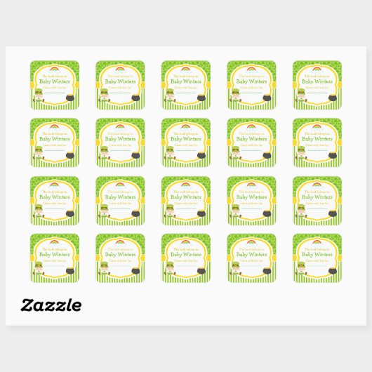 St Patrick's Day Irish Holiday Girl Baby shower Vierkante Sticker (Vel)