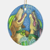 St. Patrick's Day Irish Hounds DOG ORNAMENT Round (Links)