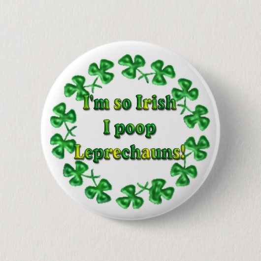 St. Patrick's Day Irish Humerous Buttonnen Pins Ronde Button 5,7 Cm (Voorkant)
