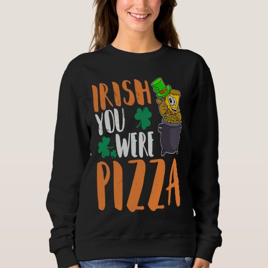 St Patrick's Day Irish Ireland Pizza Italy Gaelic Trui (Voorkant)