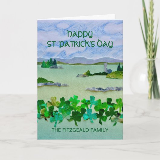 St Patrick's Day Irish Landscape Personalized Kaart (Voorkant)