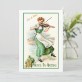 St. Patrick's Day Irish Lass Feestdagenkaart (Staand voorkant)