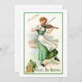 St. Patrick's Day Irish Lass Feestdagenkaart (Voorkant / Achterkant)