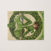  St. Patrick's Day, Irish Lass in a Wreath Legpuzzel (Horizontaal)