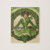  St. Patrick's Day, Irish Lass in a Wreath Legpuzzel (Verticaal)