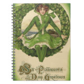 St. Patrick's Day, Irish Lass in a Wreath Notitieboek (Voorkant)