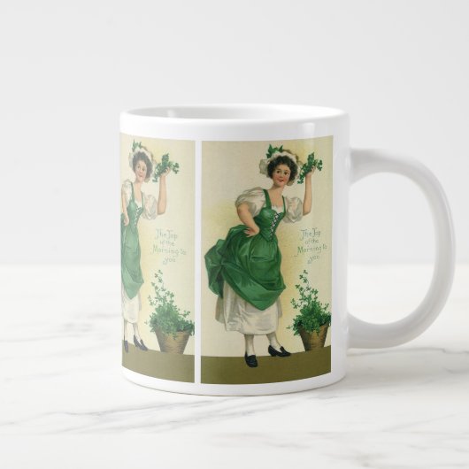 St. Patrick's Day Irish Lass met Klavers Grote Koffiekop (Rechts)