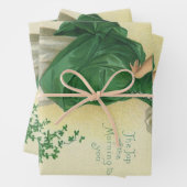 St. Patrick's Day Irish Lass met Klavers Inpakpapier Vel (In situ)