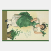 St. Patrick's Day Irish Lass met Klavers Inpakpapier Vel (Voorkant)