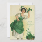 St. Patrick's Day Irish Lass met Klavers Kaart (Voorkant)