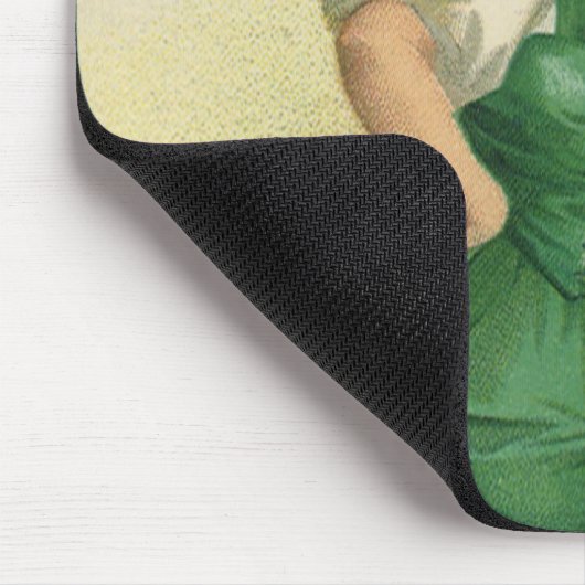  St. Patrick's Day Irish Lass met Klavers Muismat (Hoek)