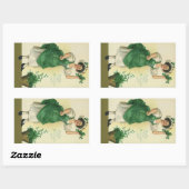 St. Patrick's Day Irish Lass met Klavers Rechthoekige Sticker (Vel)