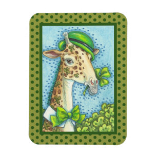 ST. PATRICK'S DAY IRISH LEPRAUCHAUN GIRAFFE MAGNET MAGNEET