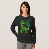 St Patricks Day Irish Leprechaun Dinosaur T Rex Bo T-shirt (Voorkant volledig)