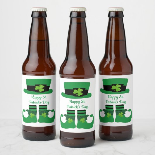 St. Patrick's Day, Irish, Leprechaun, Green Bier Etiket (Flessen)