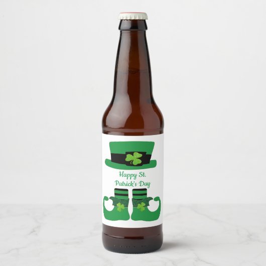 St. Patrick's Day, Irish, Leprechaun, Green Bier Etiket (Voorkant)