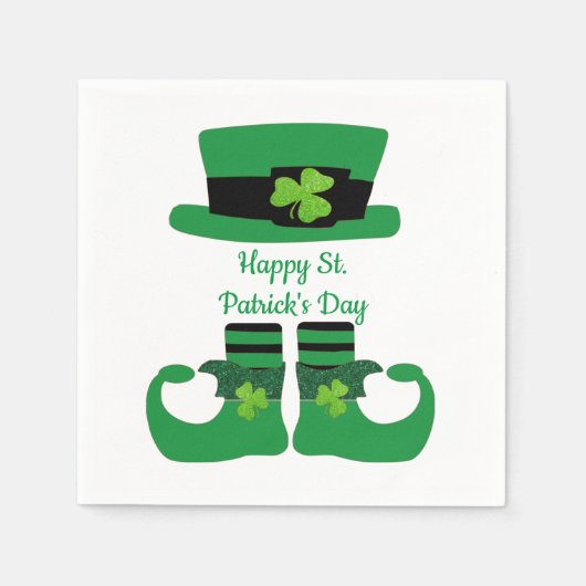 St. Patrick's Day, Irish, Leprechaun, Green Party Servet (Voorkant)