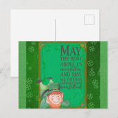 St Patricks Day Irish Leprechaun Green Shamrock Briefkaart (Voorkant / Achterkant)