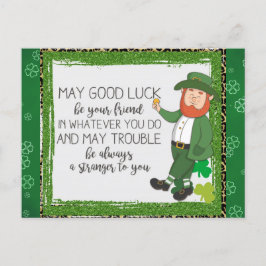 St Patricks Day Irish Leprechaun Green Shamrock Briefkaart