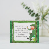 St Patricks Day Irish Leprechaun Green Shamrock Briefkaart (Staand voorkant)