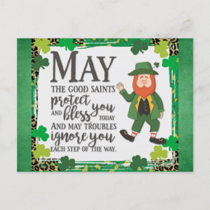 St Patricks Day Irish Leprechaun Green Shamrock Briefkaart